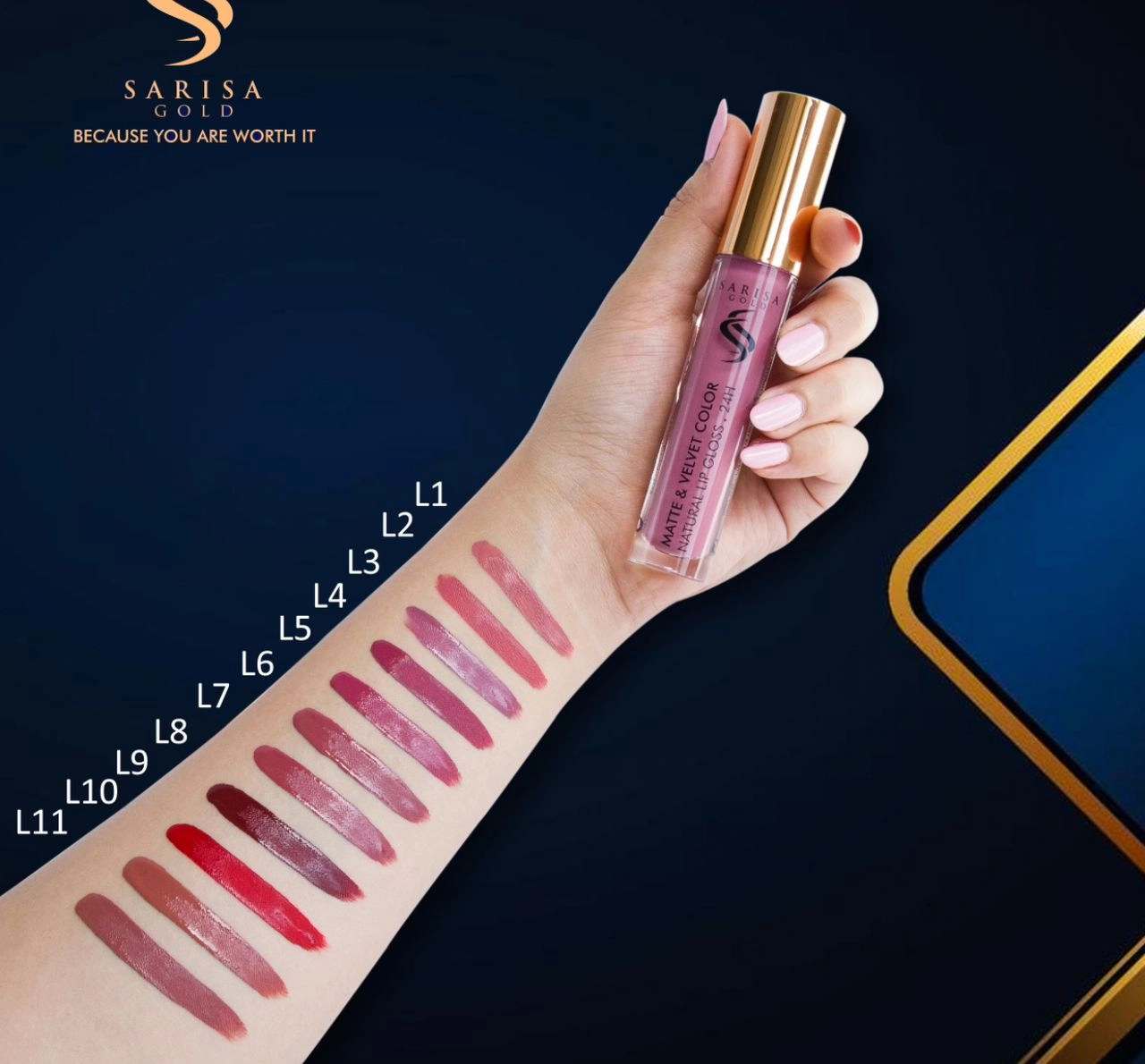 رژ لب مایع ساریسا گلد کد l8