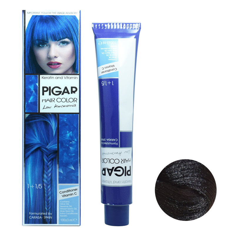 رنگ مو پیگار حجم 100 میلی لیتر شمارهn2 قهوه ای تیره