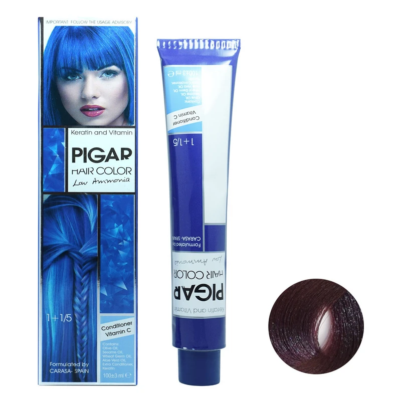 رنگ مو پیگار حجم 100 میلی لیتر شماره rv4 انگوری تیره